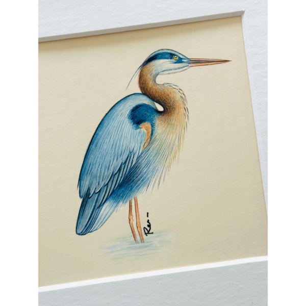 Hand-Painted Heron Mini, Willow Wader - Image 2