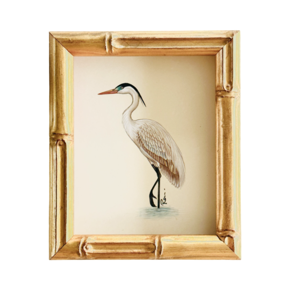 Hand-Painted Crane Mini, Snowy