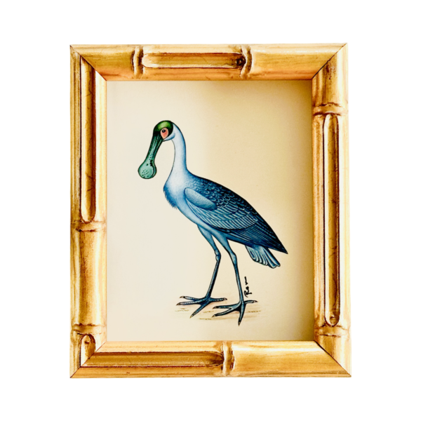 Hand-Painted Spoonbill Mini, Indigo