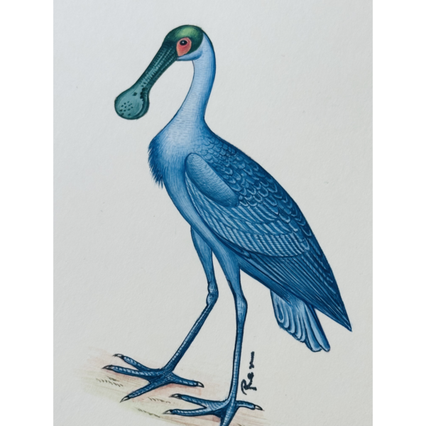 Hand-Painted Spoonbill Mini, Indigo - Image 2