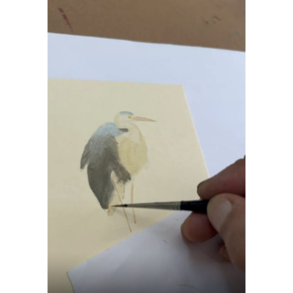 Hand-Painted Heron Mini, Misty Wings - Image 3