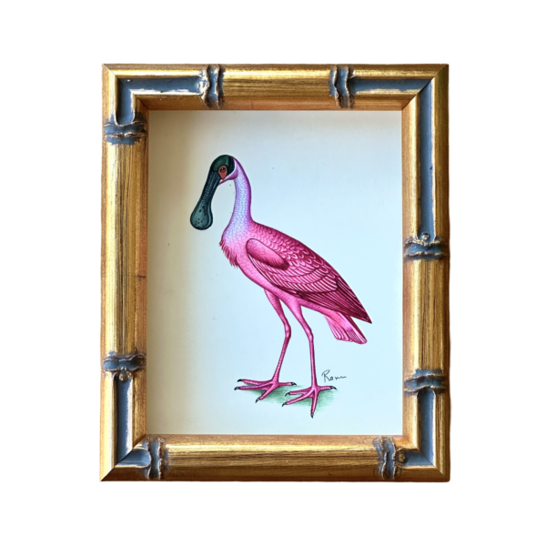 Hand-Painted Roseate Spoonbill Mini, Rosy Spoon