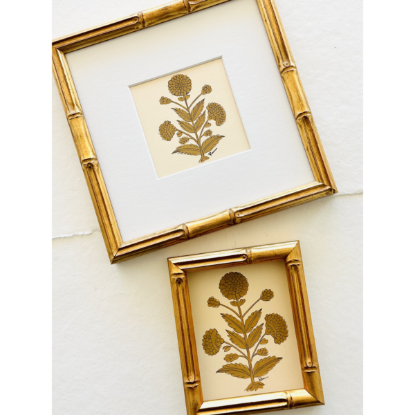 Hand-Painted Jaipur Neutral Floral Mini Motif #1 - Image 2