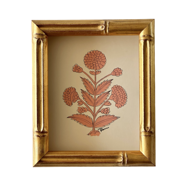 Hand-Painted Jaipur Peach Floral Mini Motif - Image 2