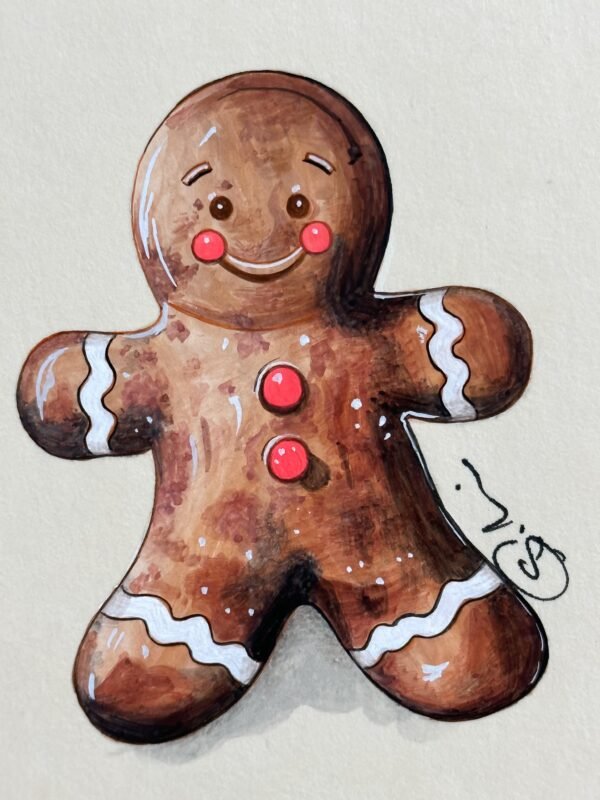 Hand-Painted Mini of a Gingerbread Man - Image 2