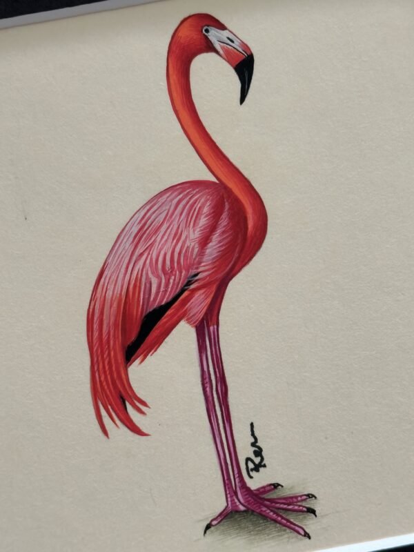 Hand-Painted Flamingo Mini, Cola - Image 2