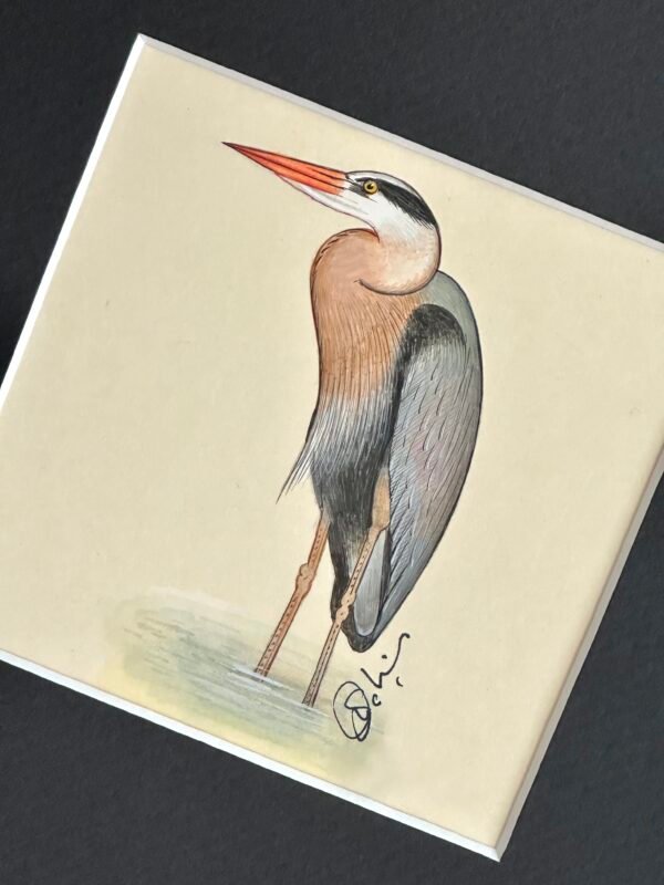 Hand-Painted Heron Painting, Gus - Image 2