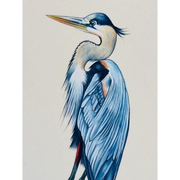 Unframed Hand-Painted Heron Miniature, Skye - Image 2