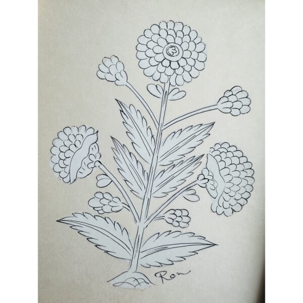 Hand-Painted Jaipur White Floral Mini Motif - Image 2