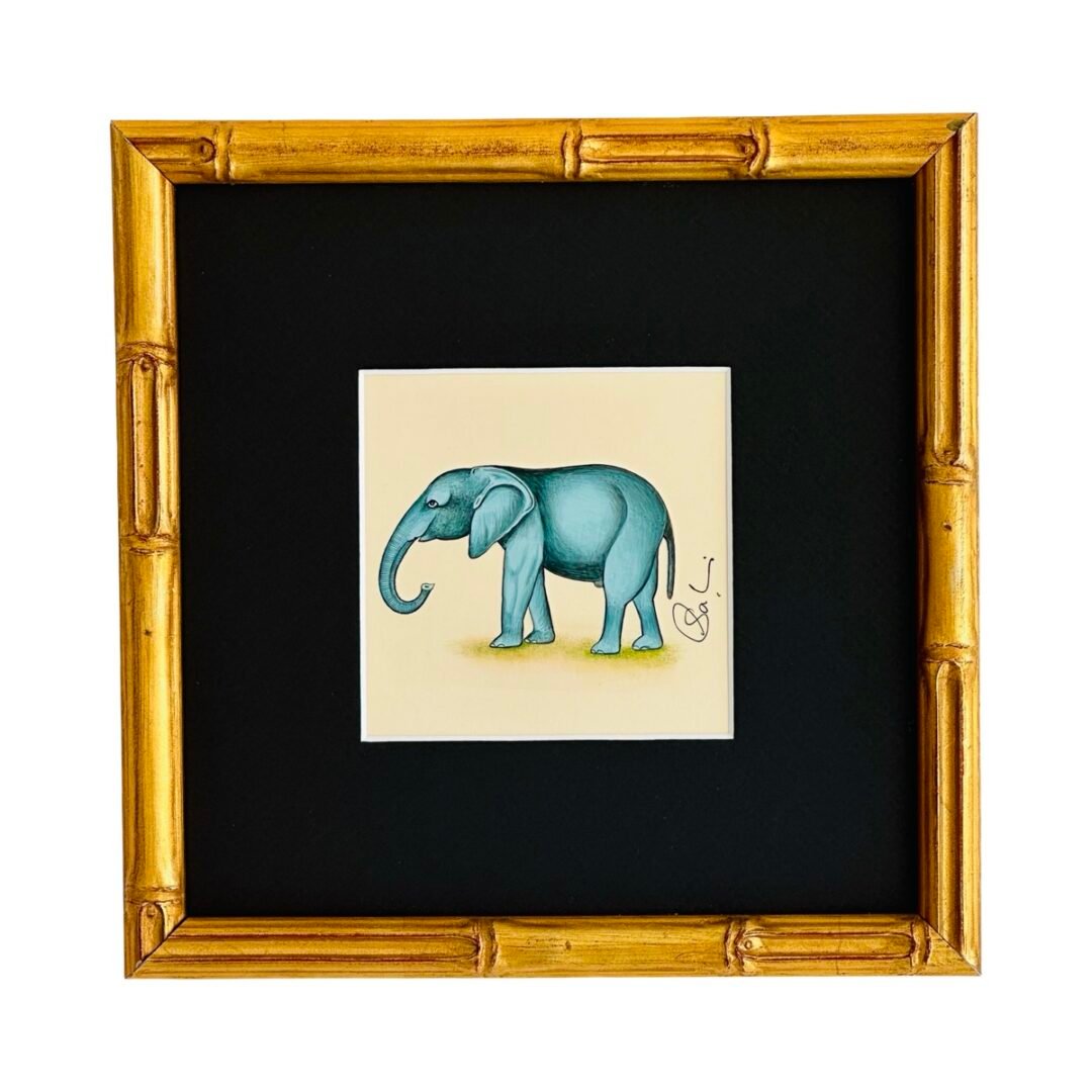 Hand-Painted Baby Elephant Painting, Bumbo
