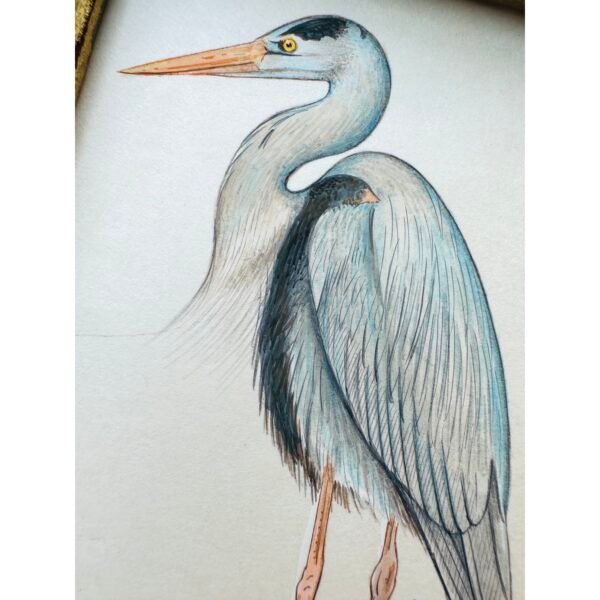 Hand-Painted Heron Mini, Silver Stilt - Image 4