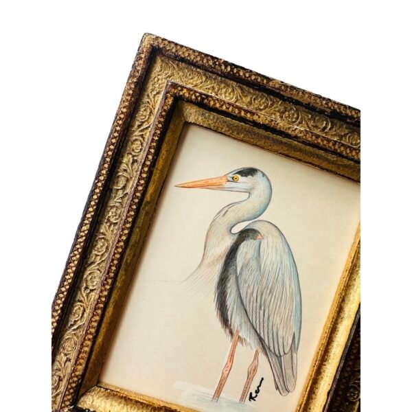 Hand-Painted Heron Mini, Silver Stilt - Image 2