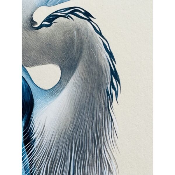 Hand-Painted Blue Heron, Harper - Image 3