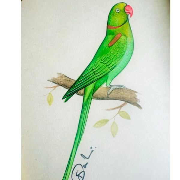 Hand-Painted Parrot Miniature, Mithoo - Image 3