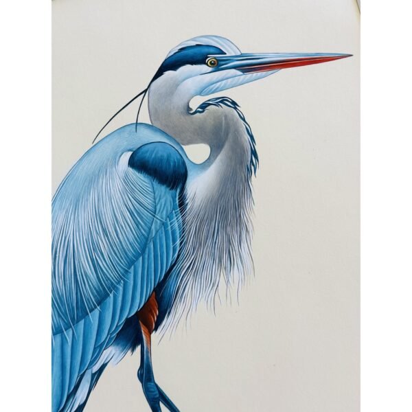 Hand-Painted Blue Heron, Harper - Image 2