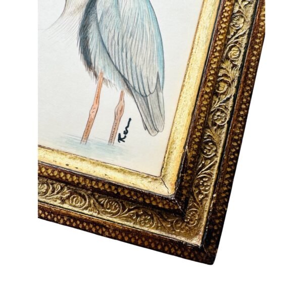 Hand-Painted Heron Mini, Silver Stilt - Image 3