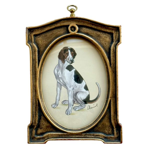 Hand-Painted French Hound Dog mini, Oreo