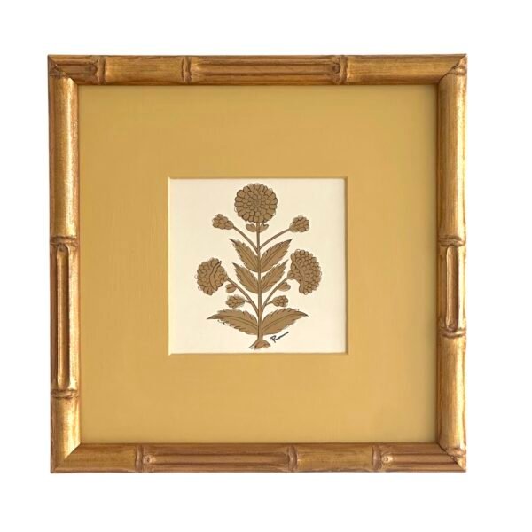 Hand-Painted Jaipur Brown Floral Motif Painting