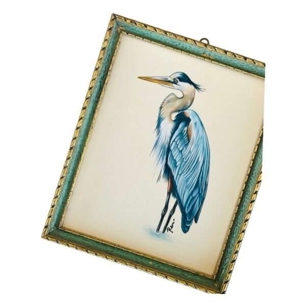 Hand-Painted Mini Heron Painting, Nimbus - Image 2