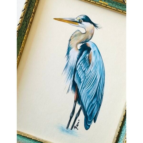 Hand-Painted Mini Heron Painting, Nimbus - Image 3