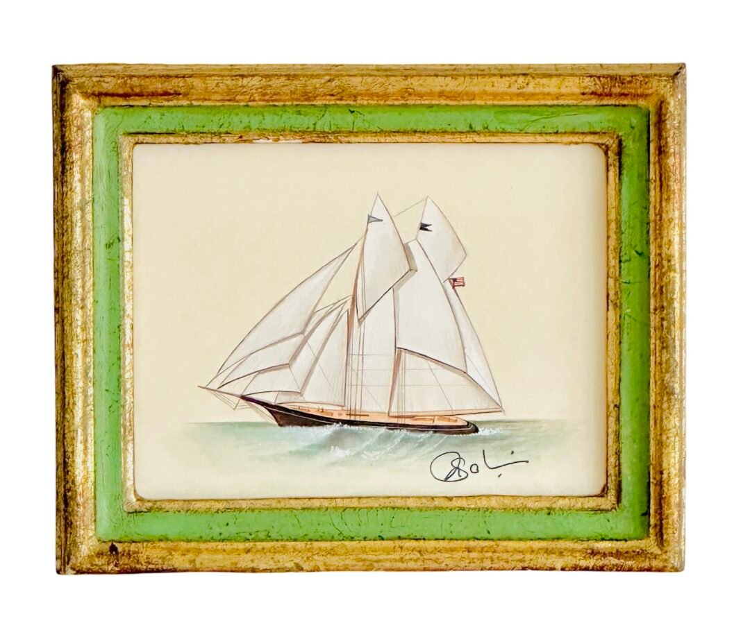 Hand-Painted Sailboat Painting, Morning Star