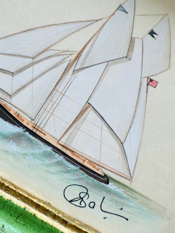 Hand-Painted Sailboat Painting, Morning Star - Image 3