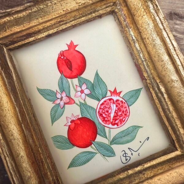 Hand-Painted Mini Pomegranate Painting - Image 2