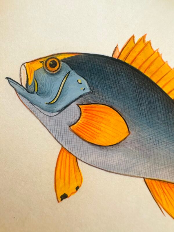 Hand-Painted Fish Painting, Wiggles - Image 3
