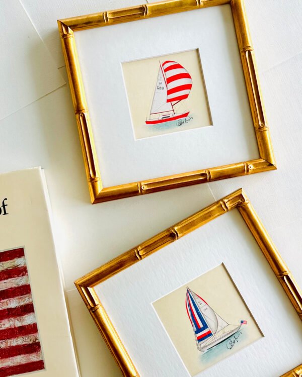Hand-Painted Sailboat Painting, Captain Sprout - Image 3