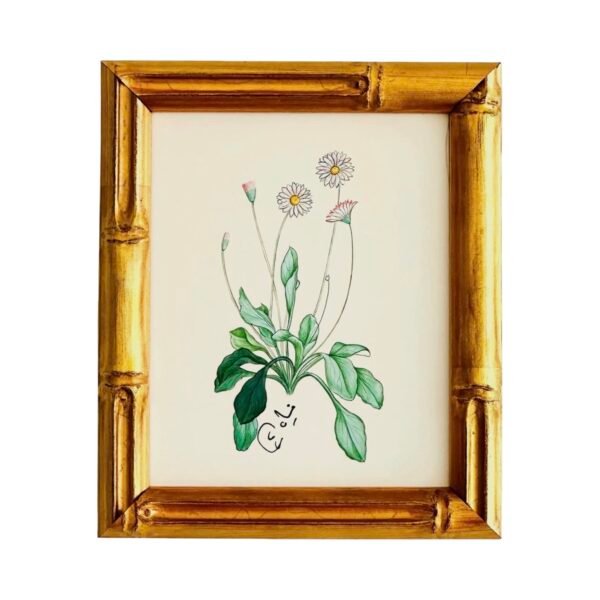 Hand-Painted Botanical Painting, Fleur Blanche