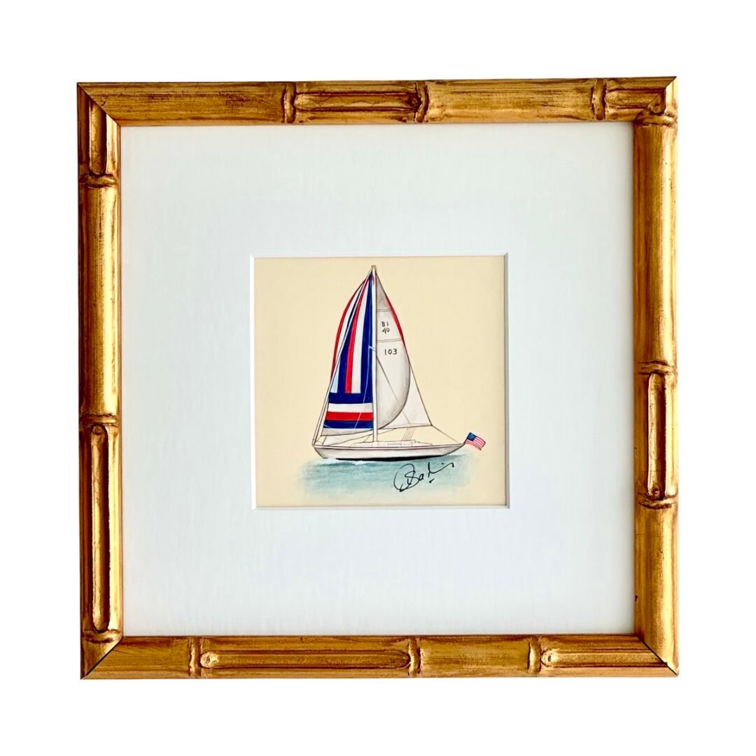 Hand-Painted Sailboat Painting, Captain Sprout
