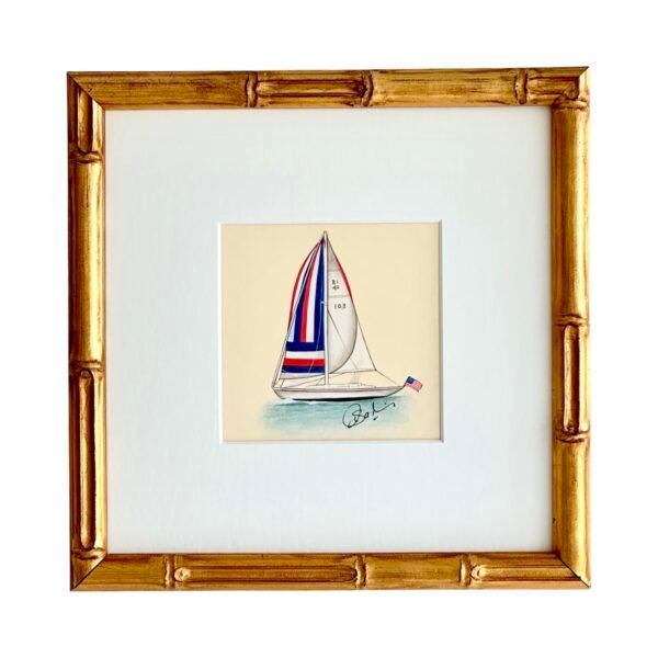 Hand-Painted Sailboat Painting, Captain Sprout