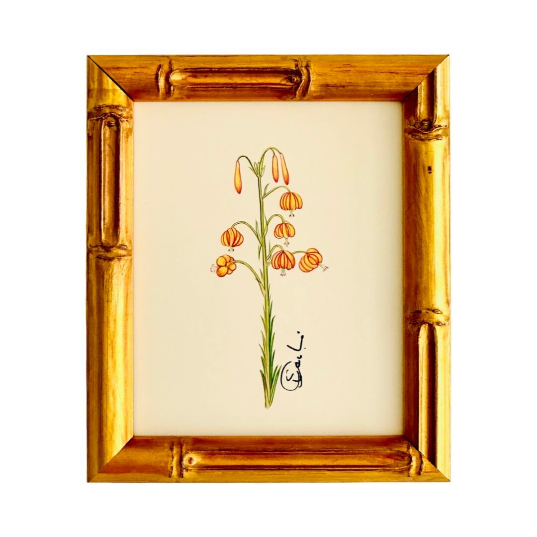 Hand-Painted Botanical Painting, Fleur Folle