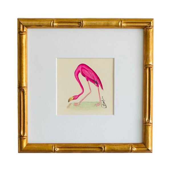 Hand-Painted Flamingo Painting, Pinkabella