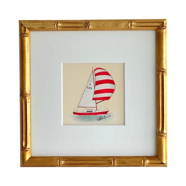 Hand-Painted Sailboat Painting, Sunny Sails