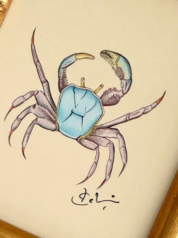 Hand-Painted Crab Painting, Clawdia - Image 2