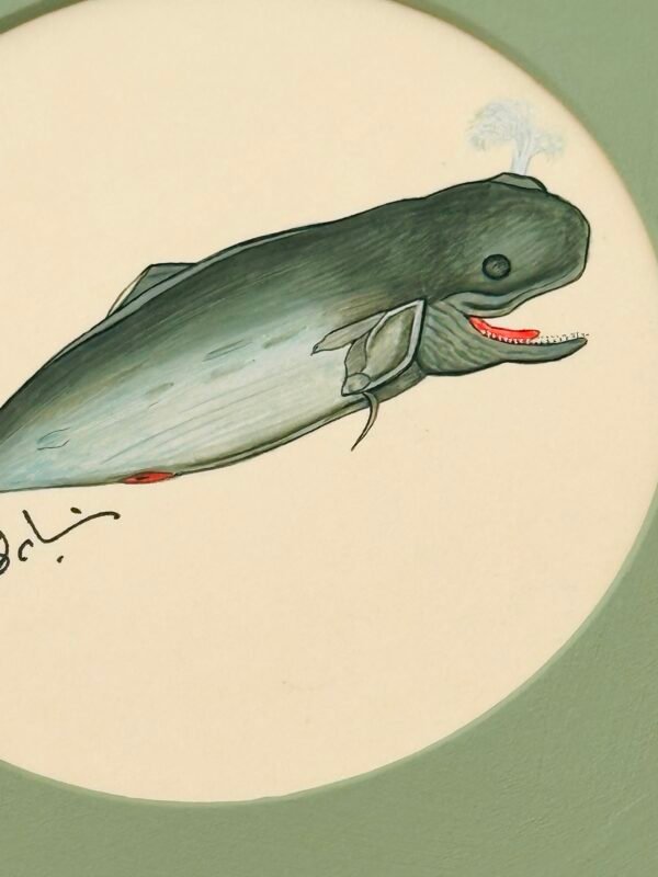 Original Hand-Painted Baby Whale Painting, Tide - Image 3