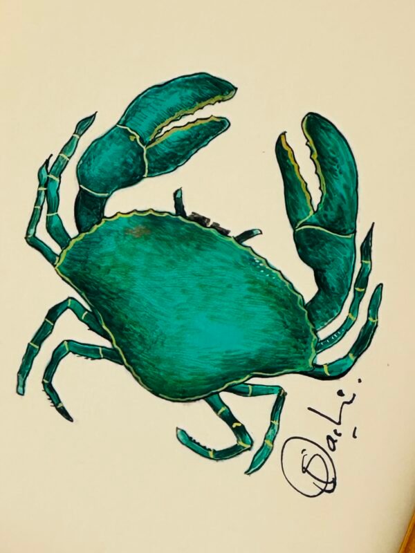 Hand-Painted Crab Painting, Lou - Image 2