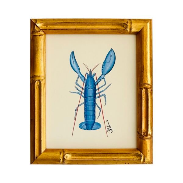 Hand-Painted Blue Lobster Painting, Tide
