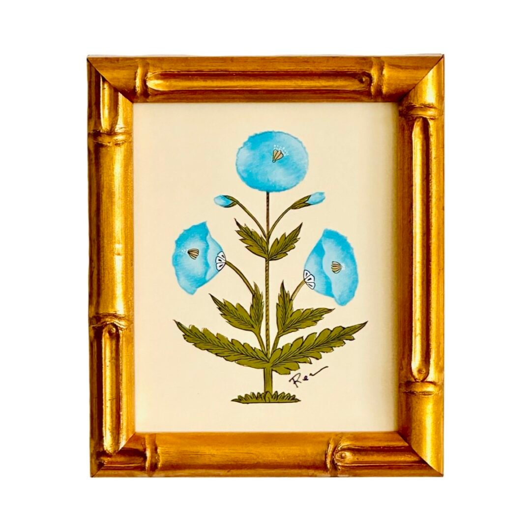 Hand-Painted Jaipur Blue & Green Floral Motif Painting