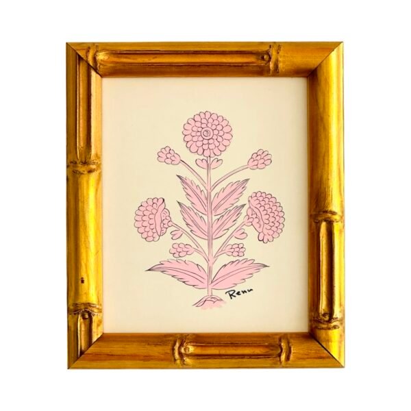 Hand-Painted Jaipur Baby Pink Floral Motif Painting