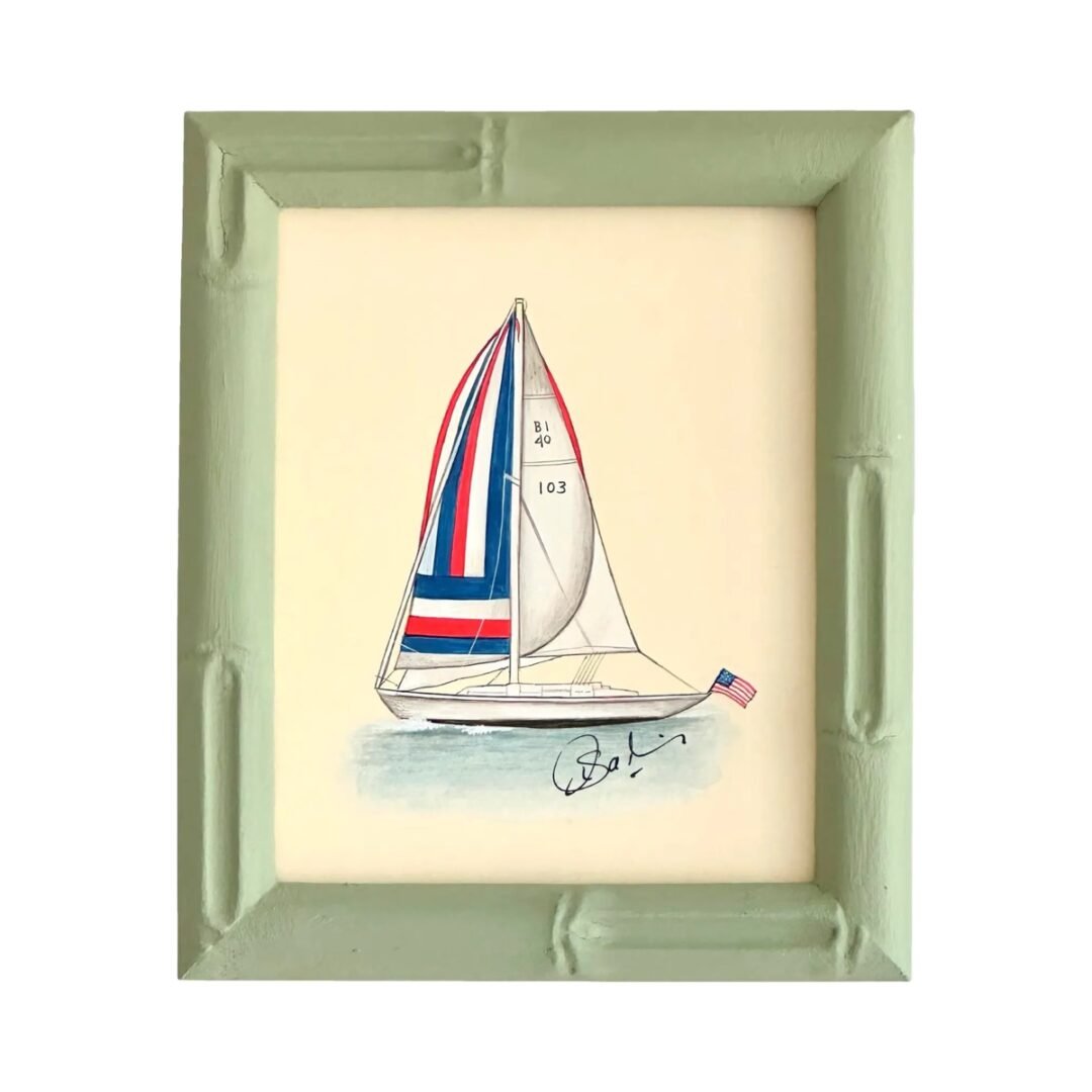 Hand-Painted Sailboat Painting, Captain Sprout