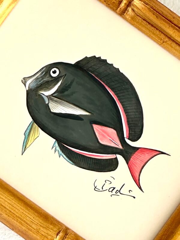 Hand-Painted Fish Painting, Midnight - Image 2