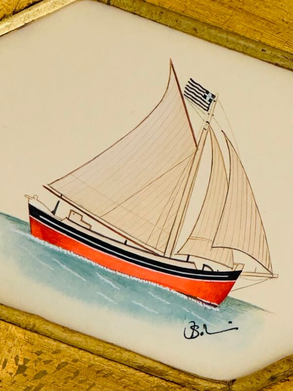 Hand-Painted Sailboat Painting, Sunset Drifter - Image 2