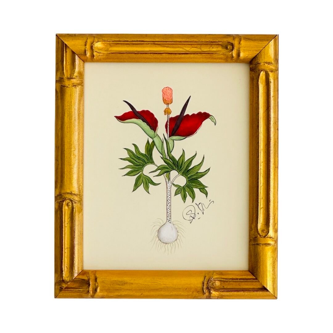 Hand-Painted Floral Painting, Velvet Ember