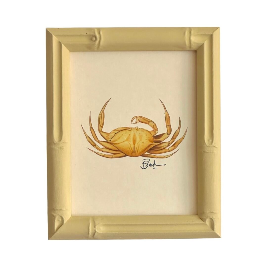 Hand-Painted Crab Painting, Goldie Claws
