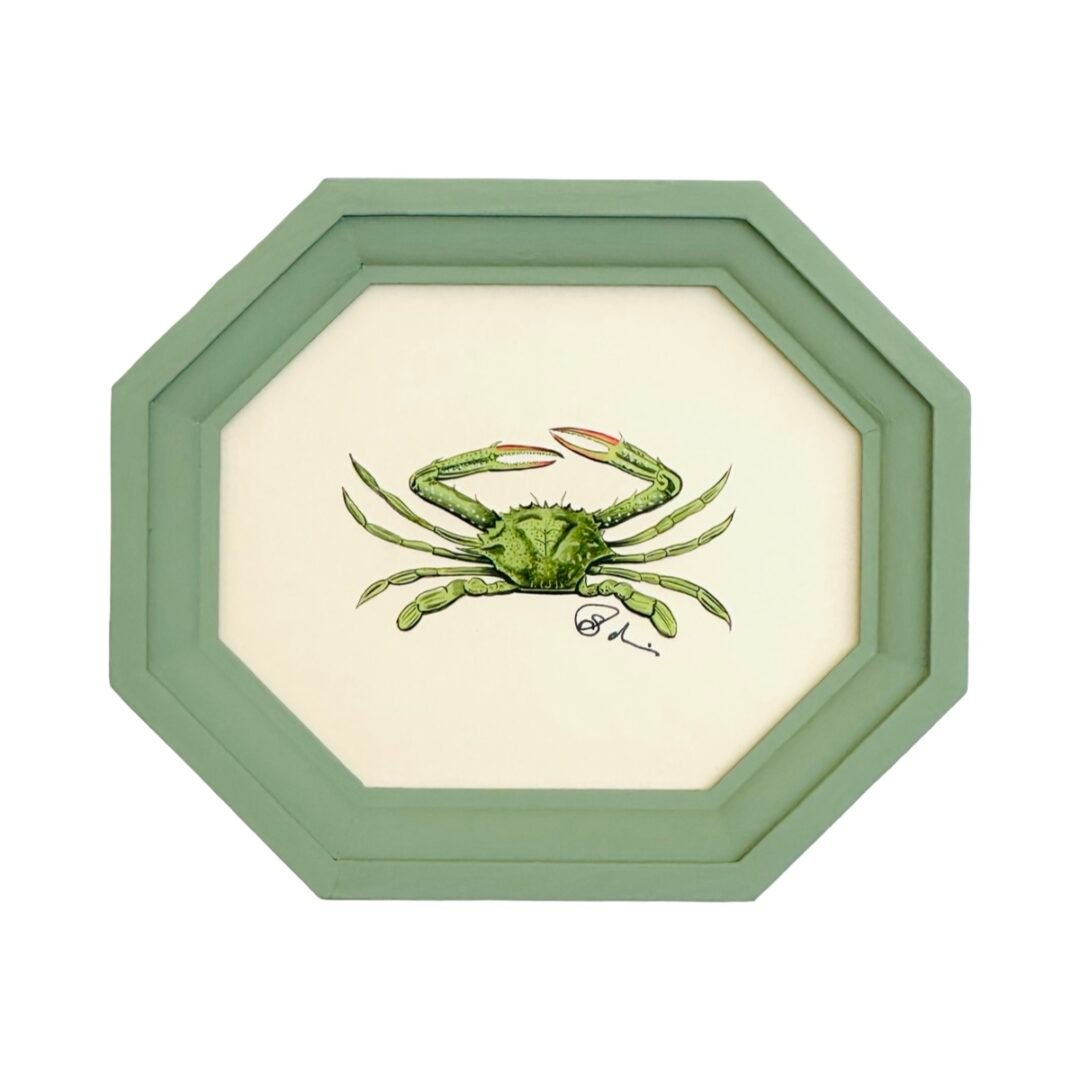 Hand-Painted Crab Painting, Mossy Pinch