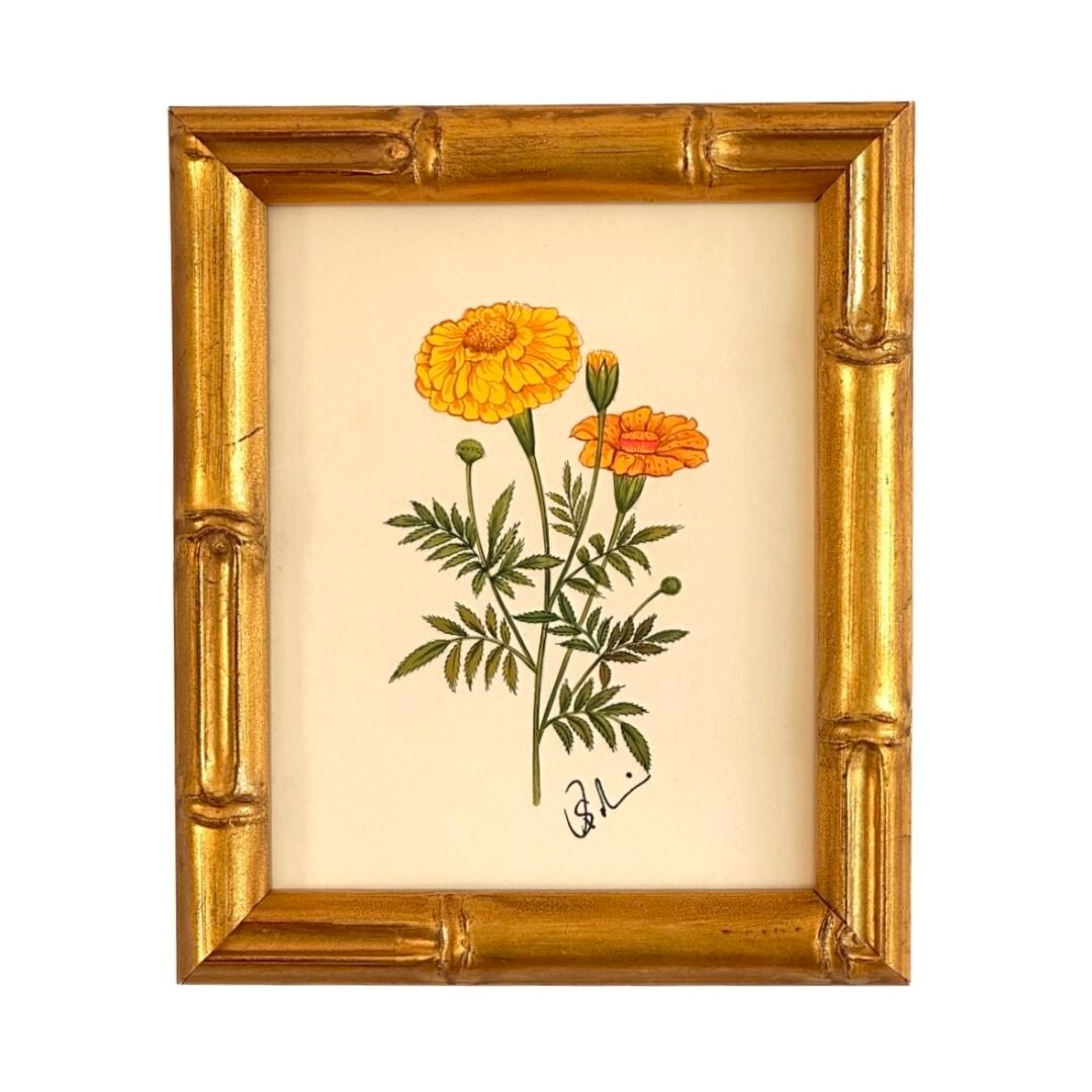 Hand-Painted Floral Painting, Golden Glow