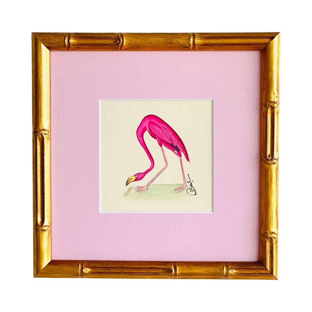 Hand-Painted Flamingo Painting, Pinkabella