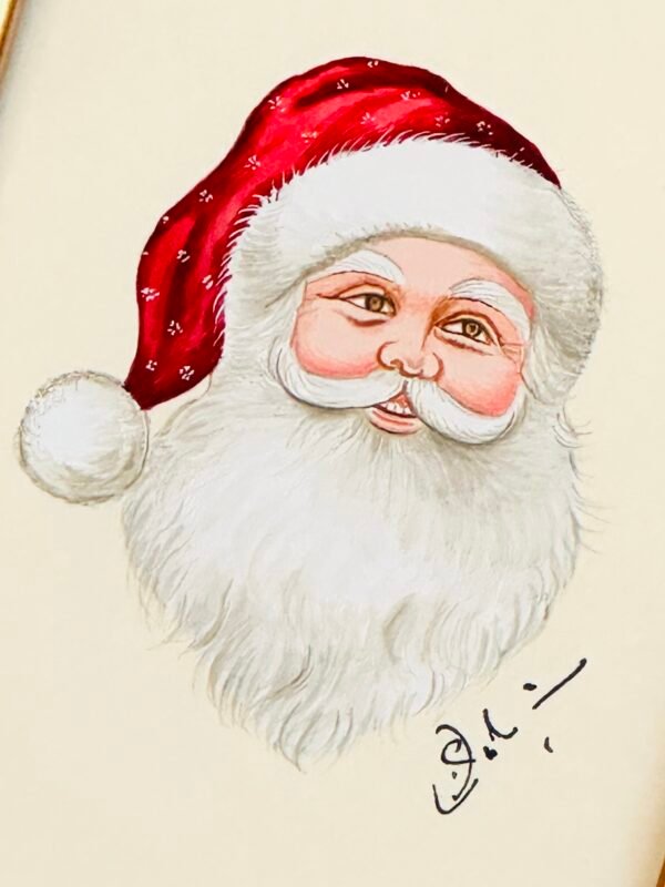 Hand-Painted Santa Painting - Image 2